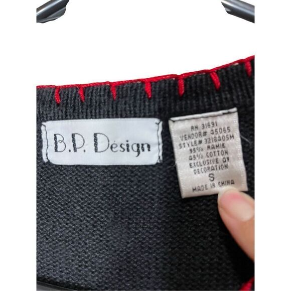 Vintage BP Design Christmas Cardigan Leopard Fur Sleighs Sequins/Pearls Size S - Picture 7 of 9